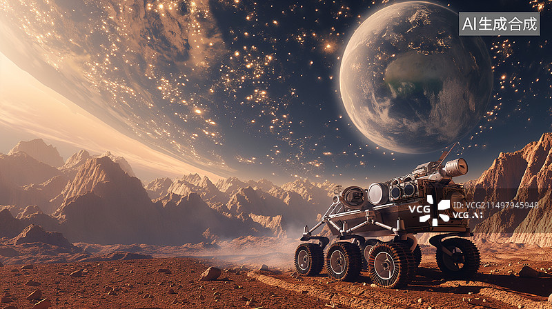 【AI数字艺术】火星上的探测车图片素材