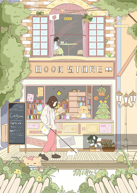 想象中一个人的四季-春图片素材