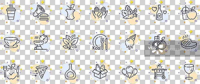 描边橙汁烧烤食物图标图片素材