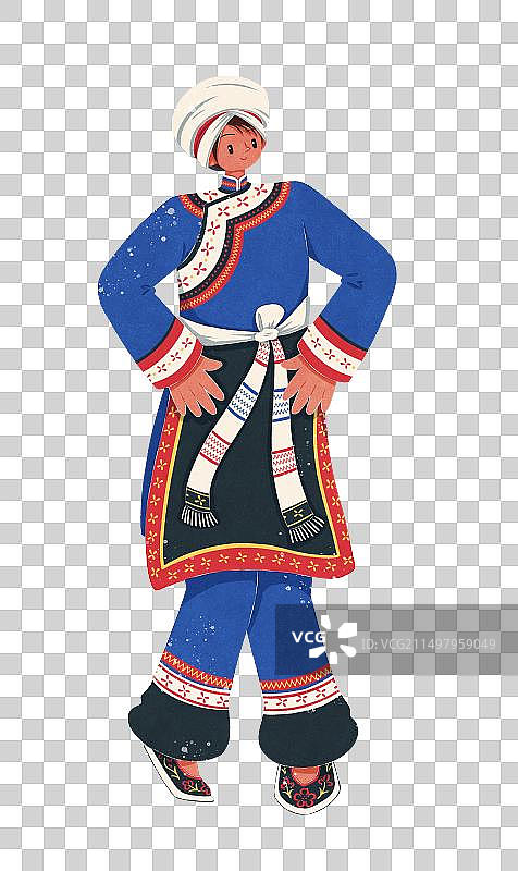 彝族乌蒙山型传统服饰女性图片素材