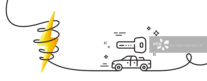 汽车钥匙线性图标，租赁交通标志图片素材