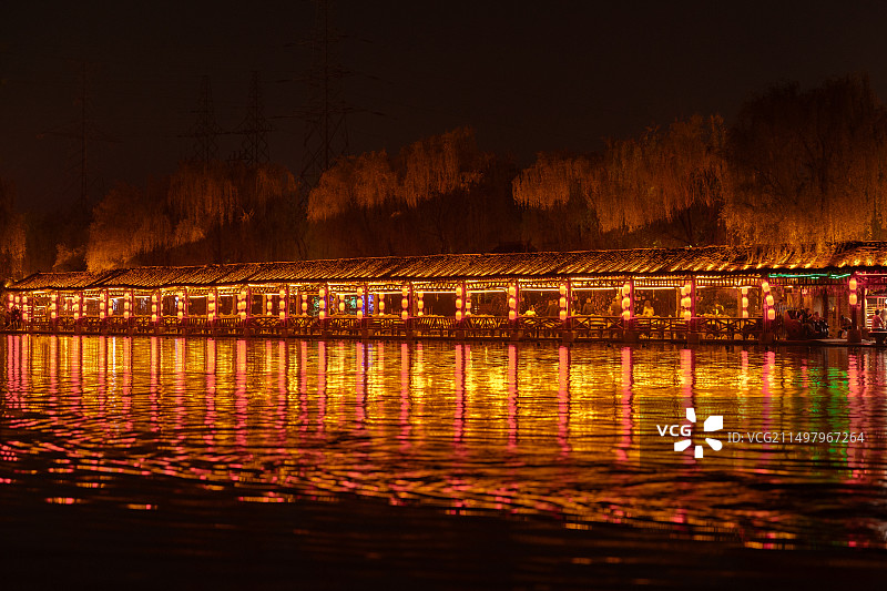 西安周至水街沙沙河图片素材