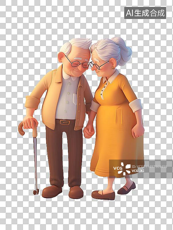 【AI数字艺术】牵手在一起的老年夫妻图片素材