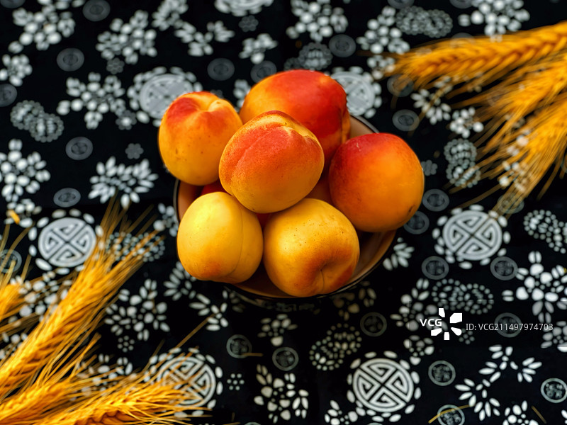 杏熟了麦黄了图片素材