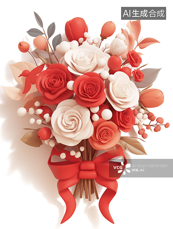 【AI数字艺术】鲜花，玫瑰，花束。浪漫，情人节，爱情图片素材