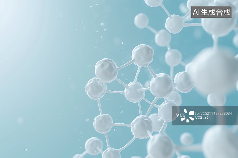 【AI数字艺术】化学分子结构式科技背景图图片素材