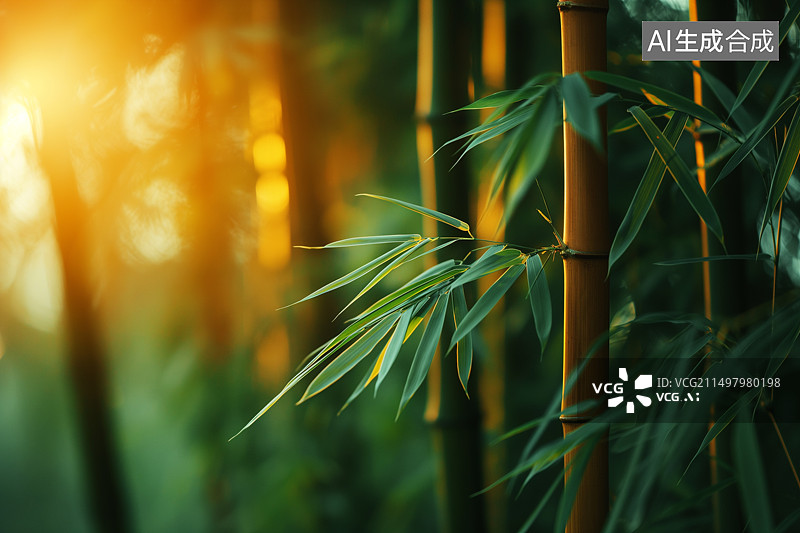 【AI数字艺术】一片茂密的竹林背景图片素材