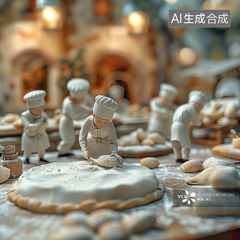 【AI数字艺术】微观世界里的厨师图片素材