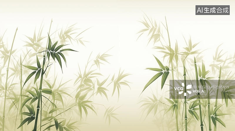 【AI数字艺术】水墨竹子背景图片素材