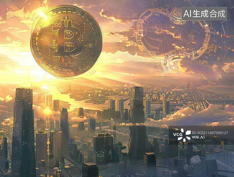 【AI数字艺术】城市风光与金融区图片素材