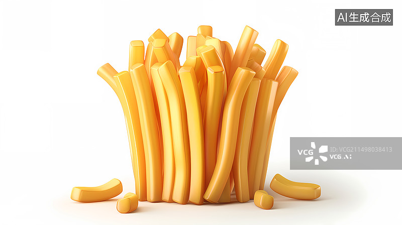 【AI数字艺术】薯条3D卡通风格图片素材