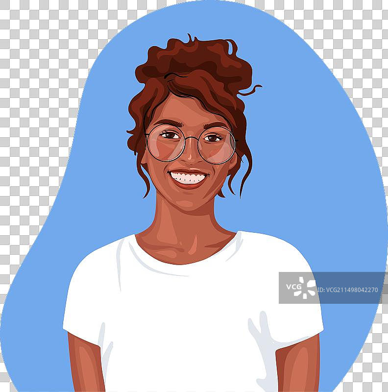 微笑的黑人女性逼真角色图片素材