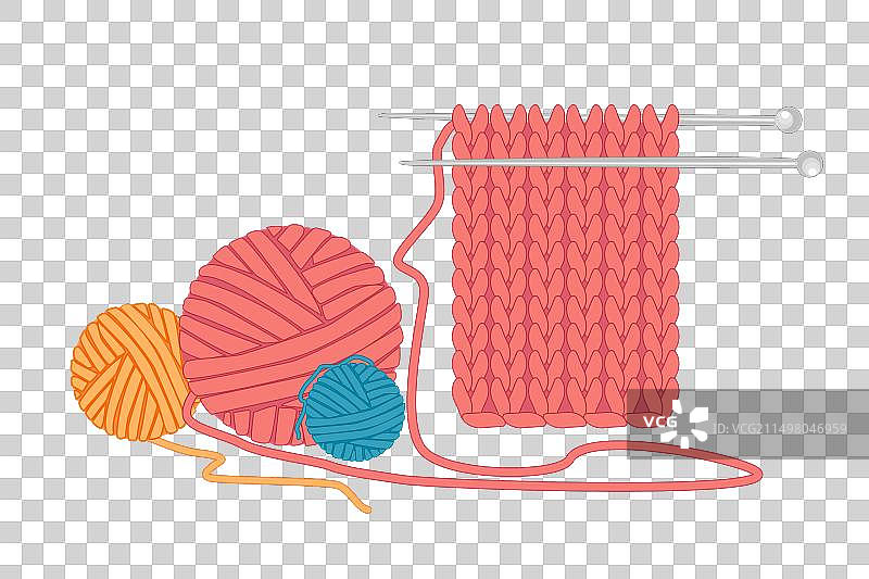针织品、毛线球与针图片素材