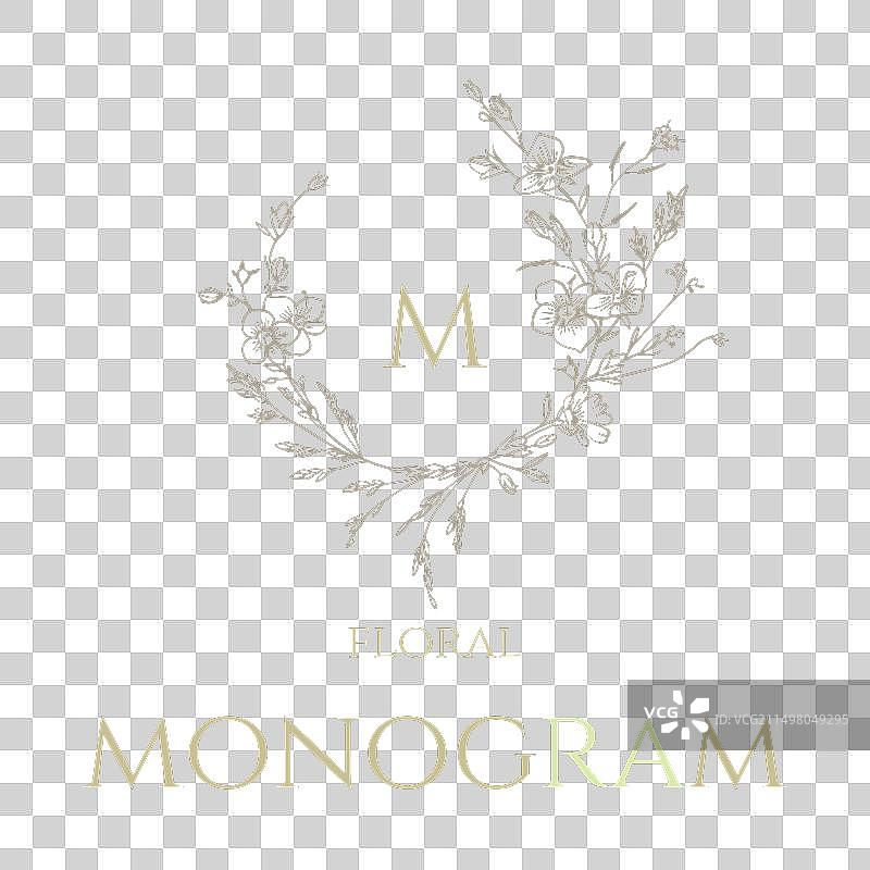 手绘野花花环边框图片素材