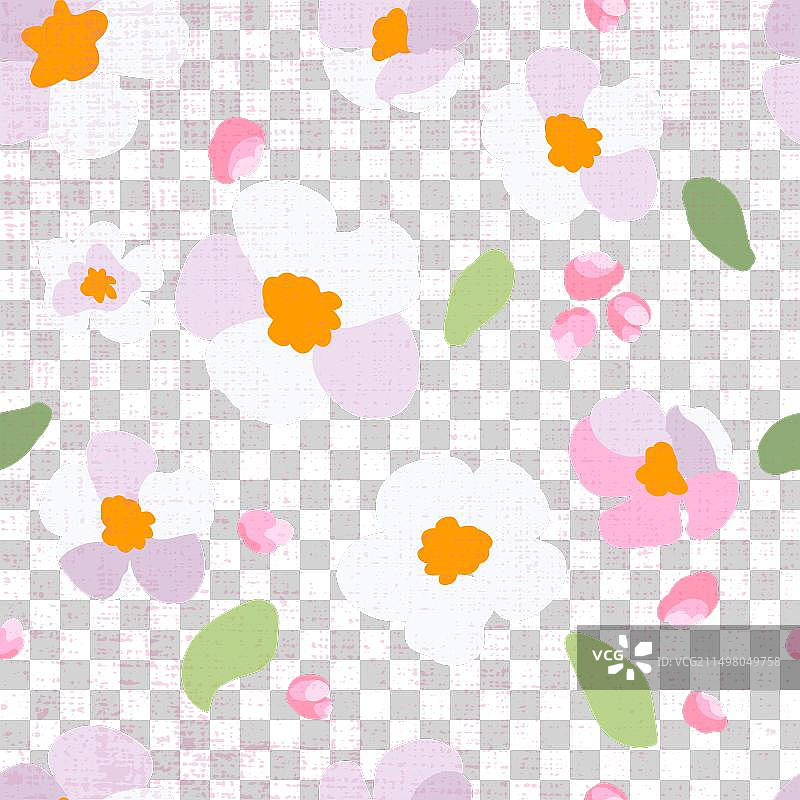 红色传统樱花无缝图案图片素材