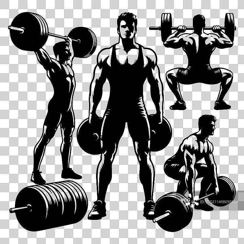 举重运动员剪影图片素材