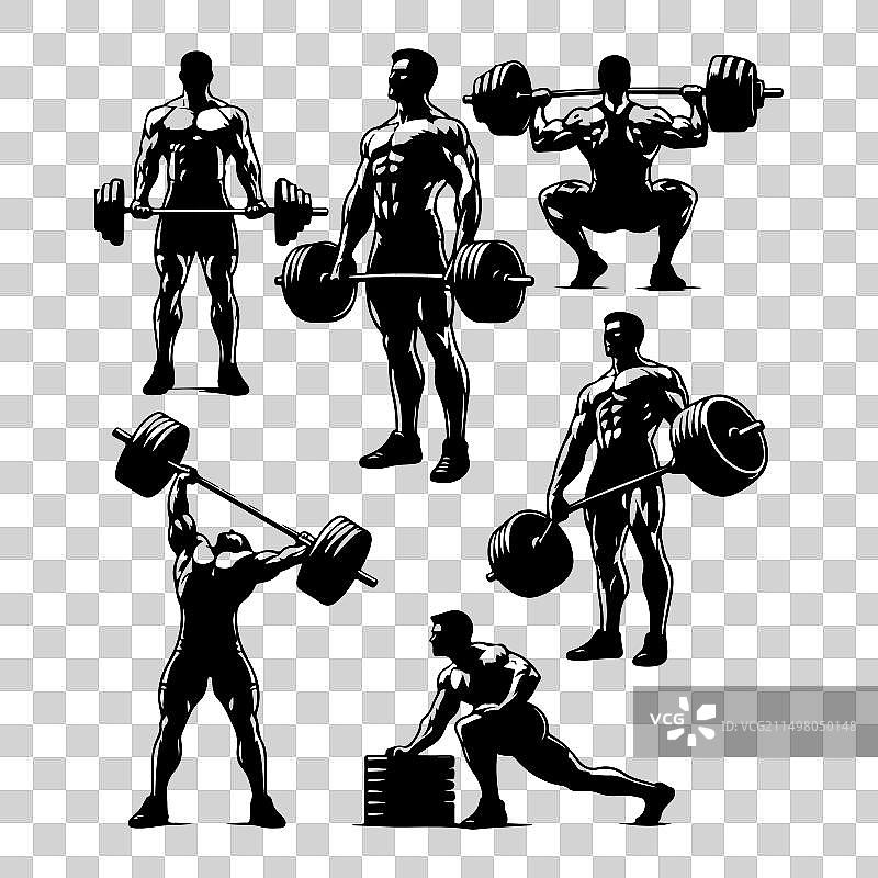 举重运动员剪影图片素材