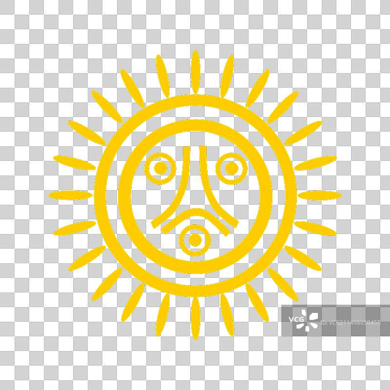 太阳符号上的人脸图片素材