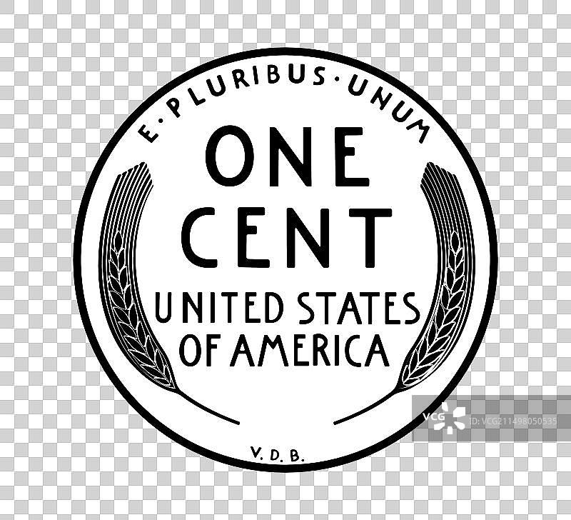 美国货币一美分硬币1909-1958年图片素材