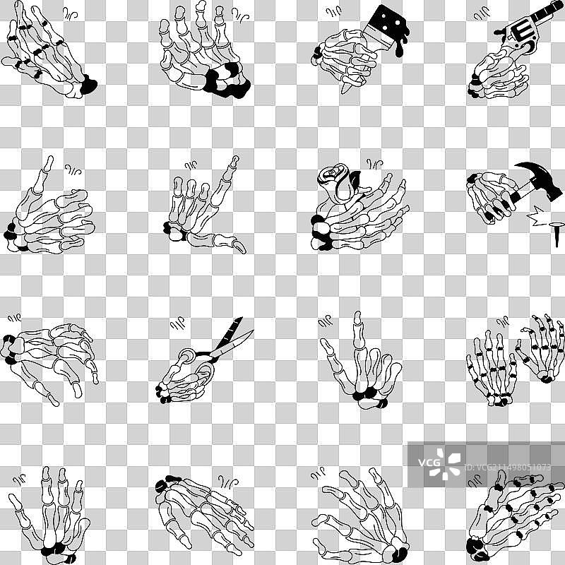 骷髅骨手绘图标合集图片素材