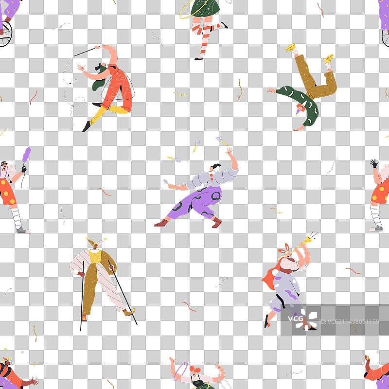 马戏团嘉年华和节日艺术家无缝背景图片素材