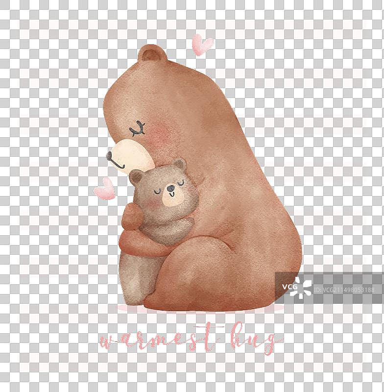 温馨的母亲节：熊妈妈和小熊宝宝图片素材