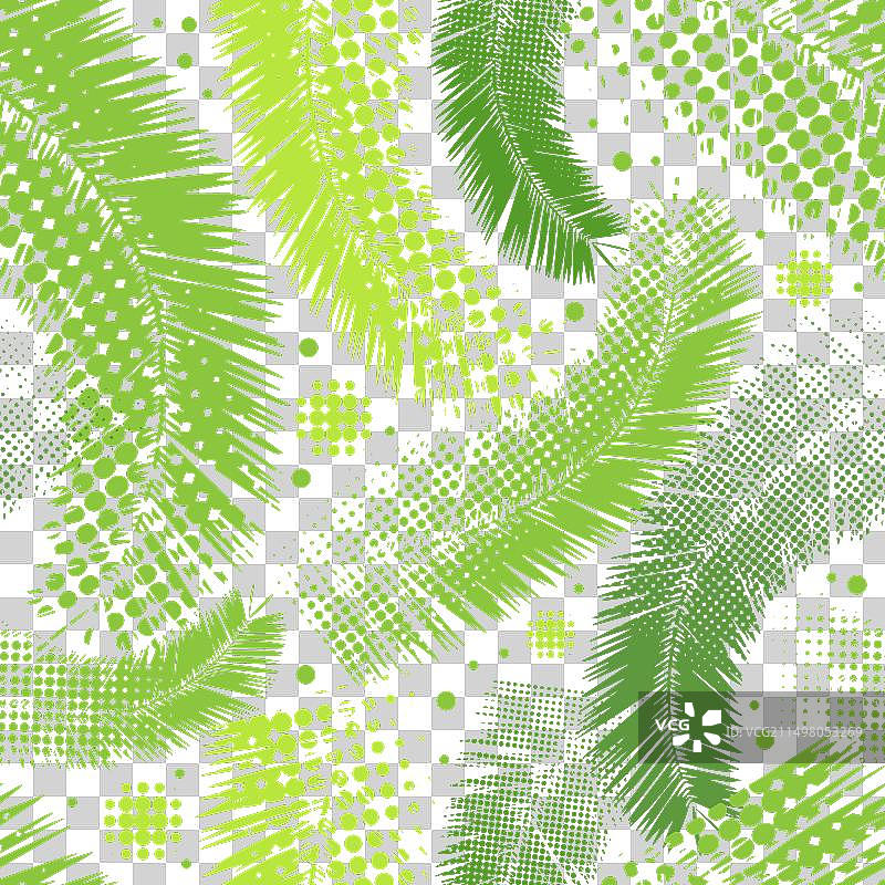 白色背景上的棕榈叶无缝图案图片素材