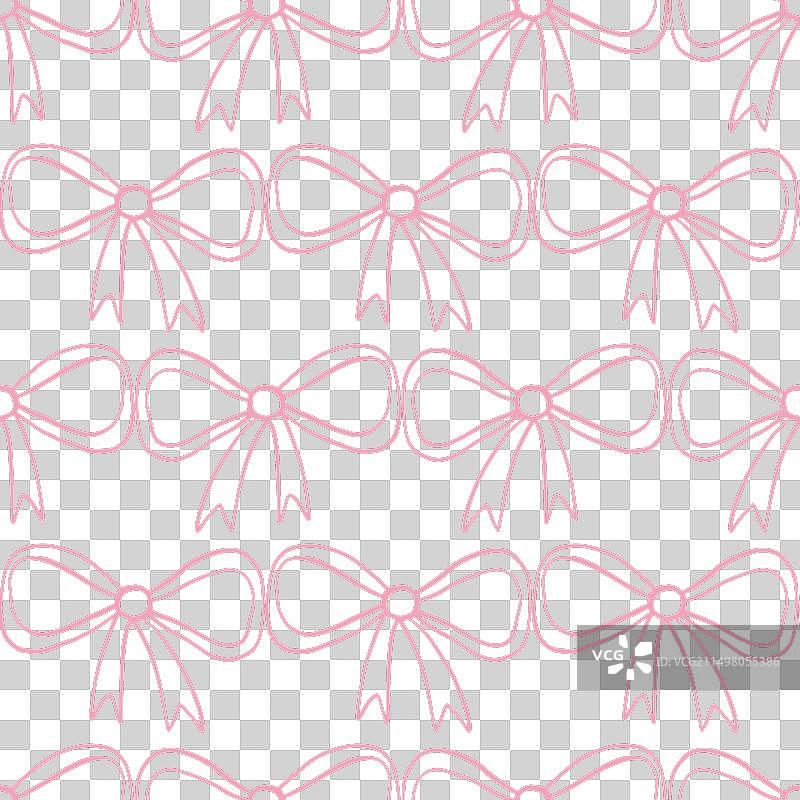 礼品蝴蝶结无缝图案复古涂鸦图片素材