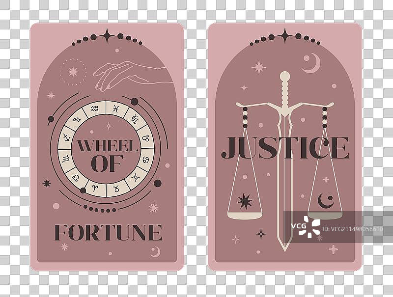 塔罗牌：命运之轮与正义图片素材
