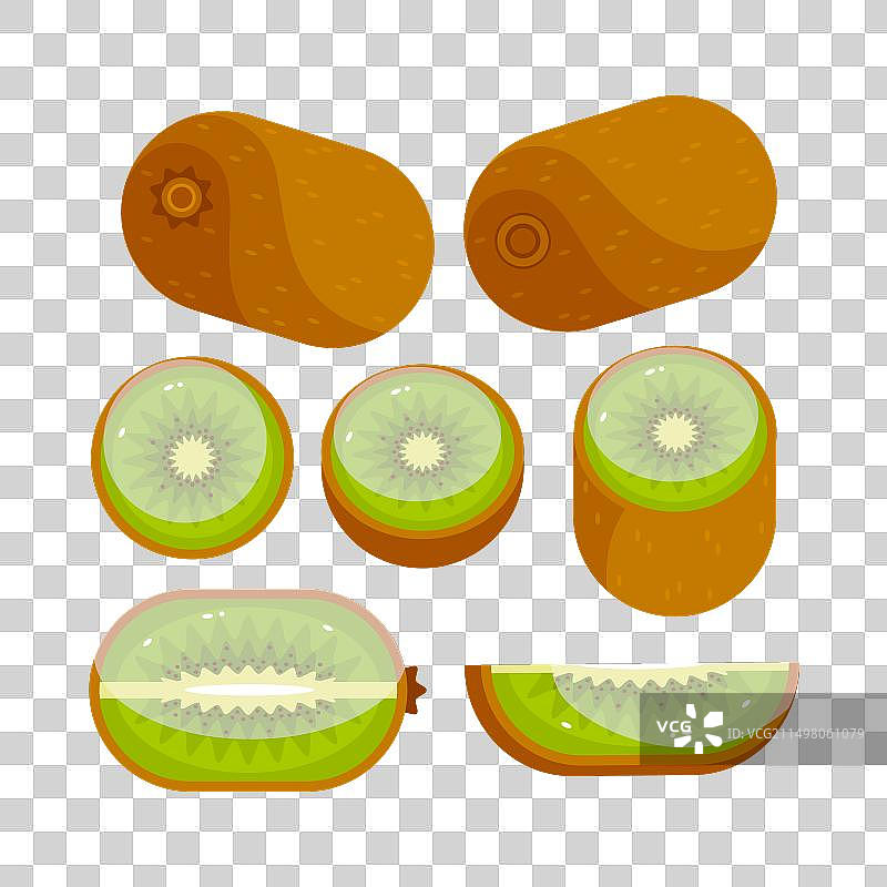 猕猴桃果实切片组合图片素材