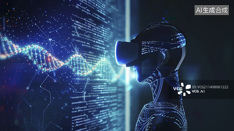 【AI数字艺术】科技未来元宇宙基因重组图片素材