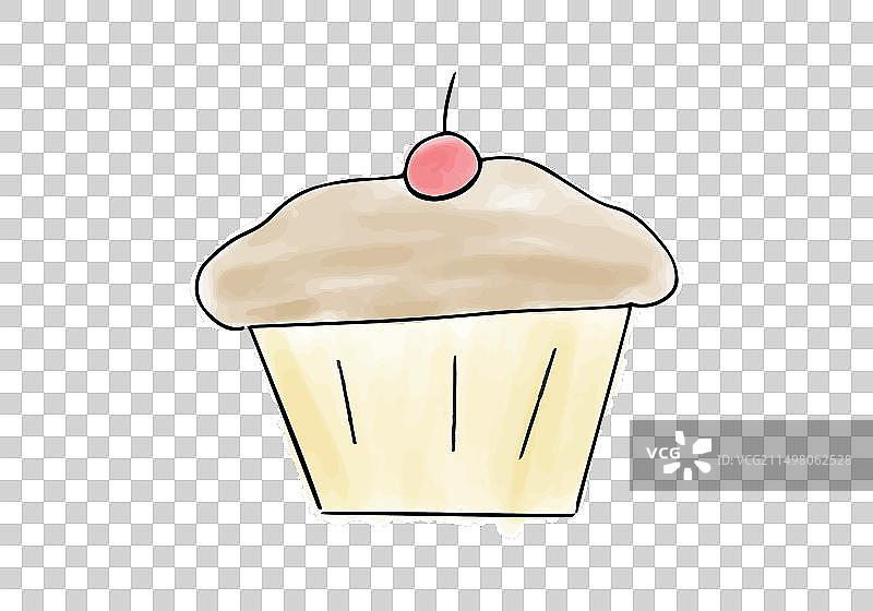 水彩玛芬涂鸦元素图片素材