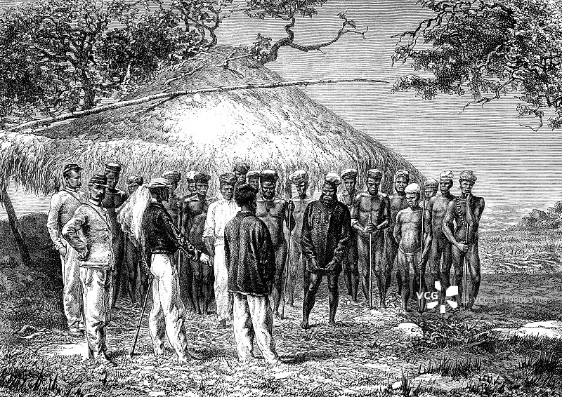 19世纪新喀里多尼亚宣布的部落首领图片素材