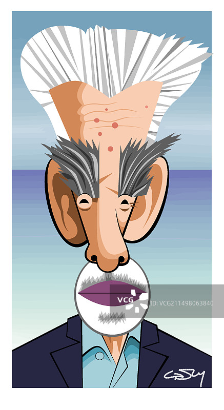 克劳斯·哈塞尔曼，德国海洋学家，插图图片素材