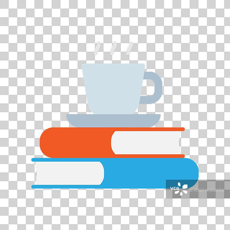 书籍堆叠与热咖啡或茶杯图片素材