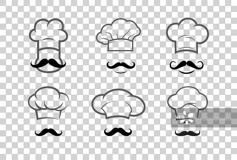 创意厨师头像胡须帽子合集logo图片素材