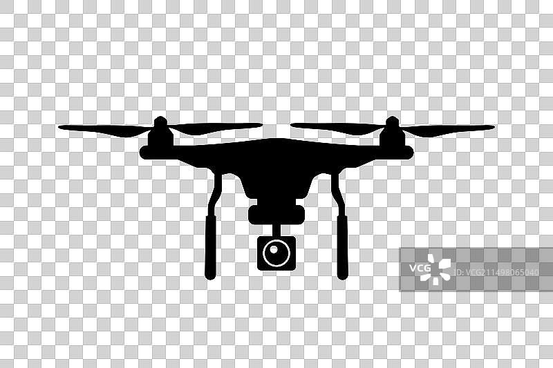 黑色无人机航拍摄像头图标图片素材