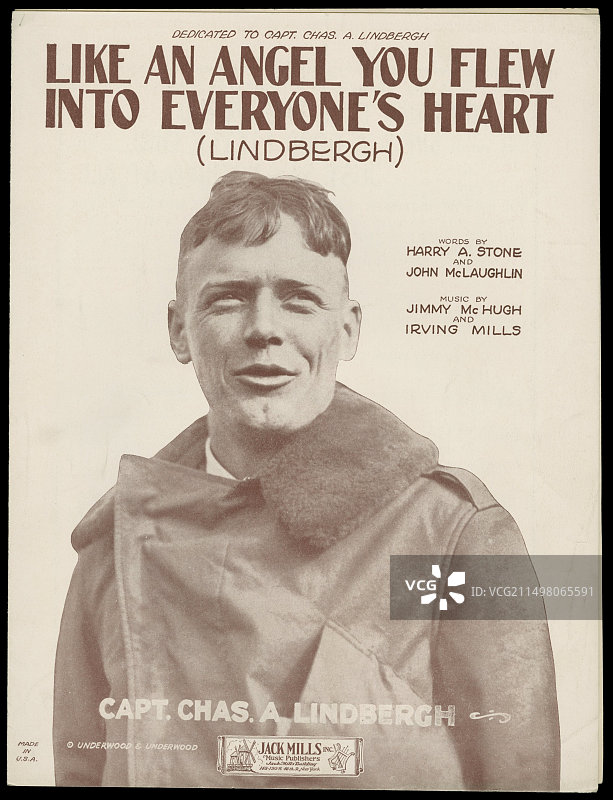 美国航空先驱查尔斯·林德伯格图片素材