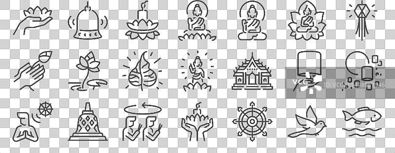 卫塞节图标集图片素材