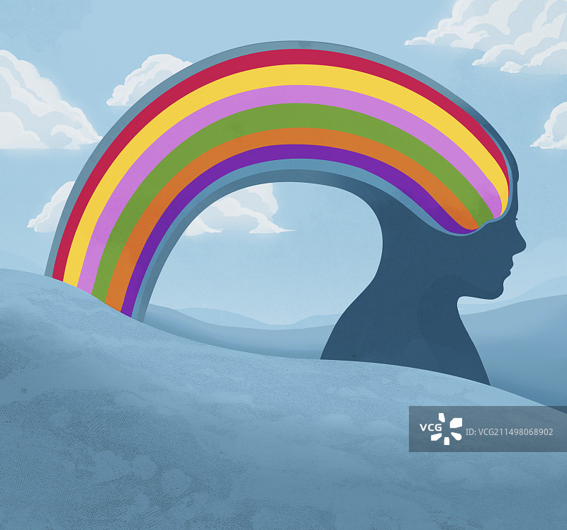 创意彩虹概念插画图片素材