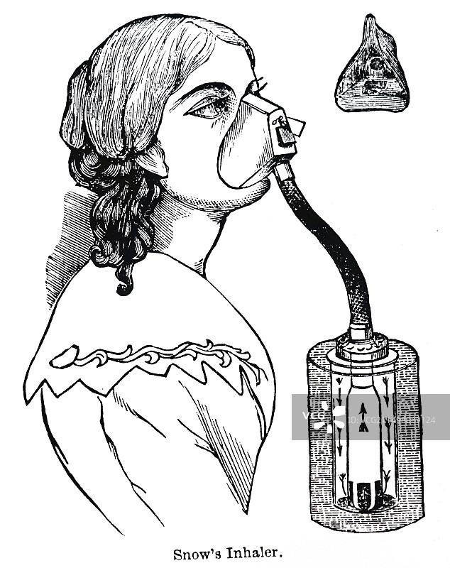 雪的吸入器插图图片素材