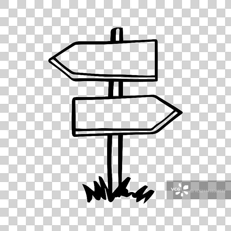 黑板涂鸦空白路标图片素材