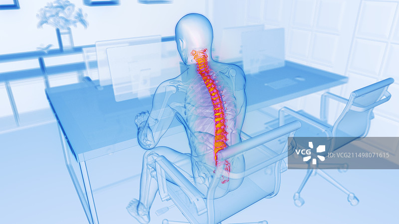 工作中的背痛插画图片素材