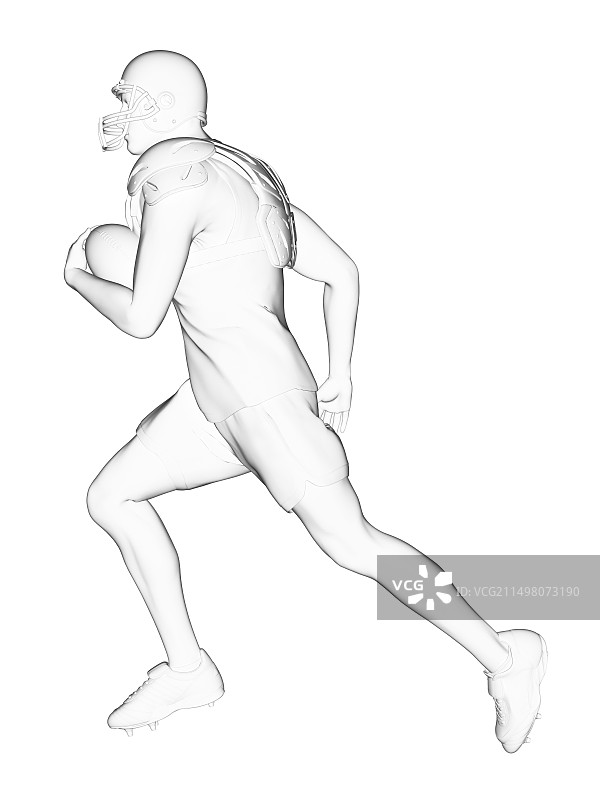 美式橄榄球运动员插画图片素材
