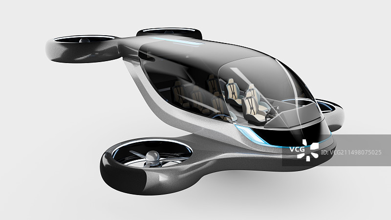 概念插画：空中出租车图片素材
