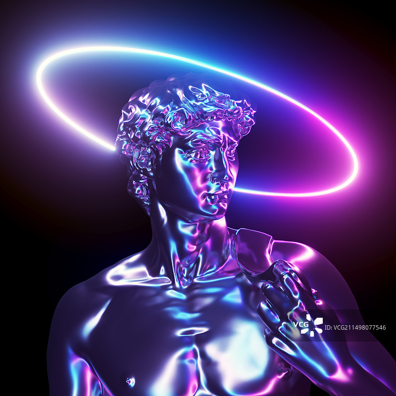 金属大卫雕像插画图片素材