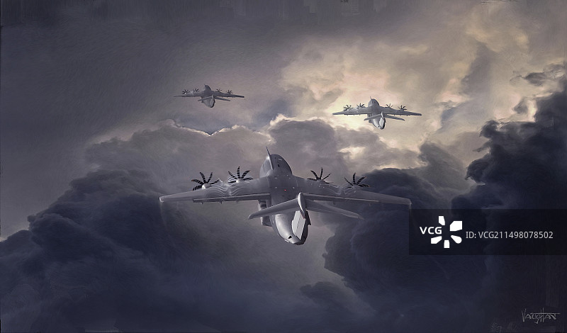 军用运输机插图图片素材