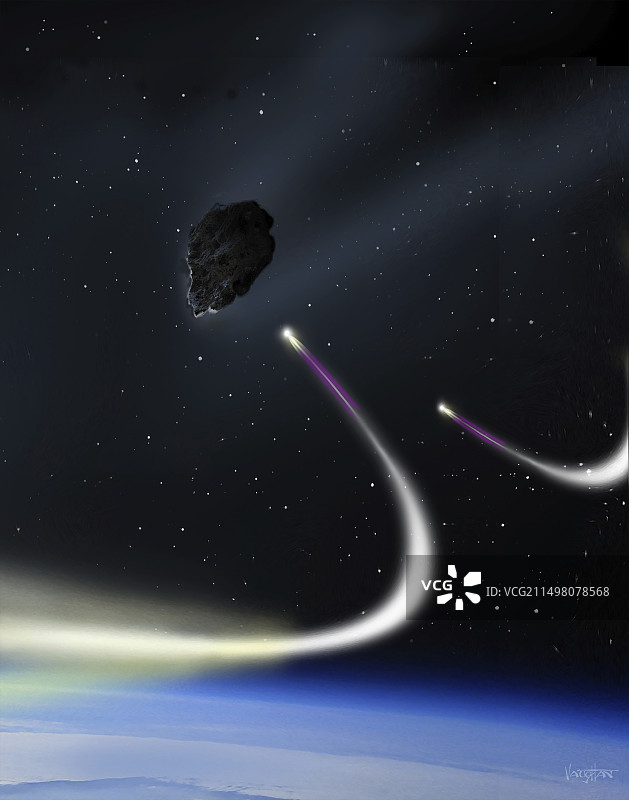 导弹拦截小行星插画图片素材