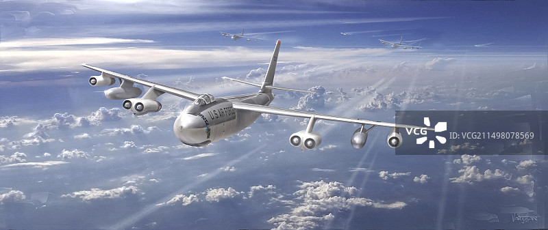 飞行中的核轰炸机，图示图片素材