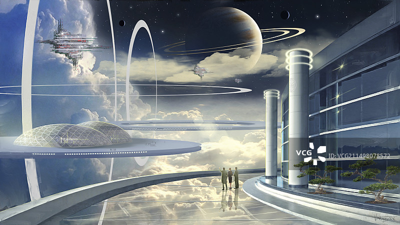 太空殖民地插画图片素材
